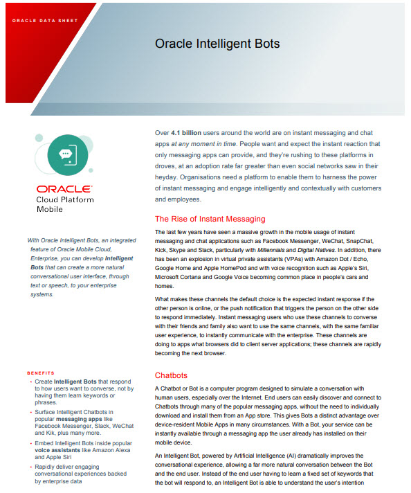 OracleIntelligentBotDatasheet